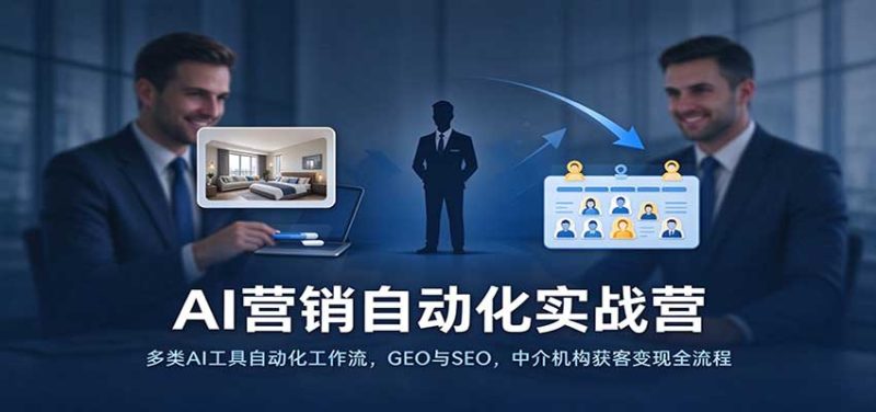 AI营销自动化实战营:多类AI工具自动化工作流,GEO与SEO,中介机构获客变现全流程-初遇资源网