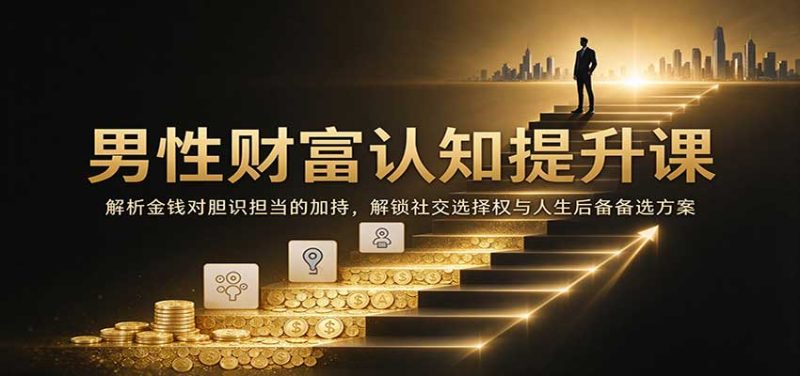 男性财富认知提升课:解析金钱对胆识担当的加持,解锁社交选择权与人生后备备选方案-初遇资源网