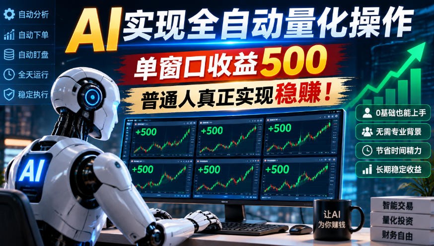 AI实现全自动量化，单窗口月入收益500，别嫌收益少，靠谱最重要！ - 福缘网
