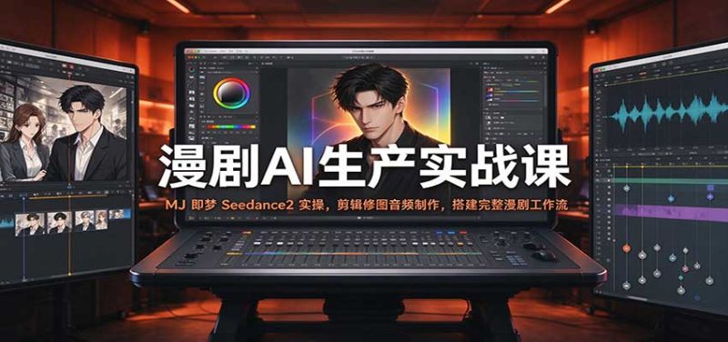 漫剧AI生产实战课:MJ 即梦 Seedance2 实操,剪辑修图音频制作,搭建完整漫剧工作流-初遇资源网
