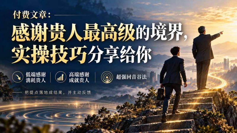 付费文章：感谢贵人最高级的境界，实操技巧分享给你-初遇资源网