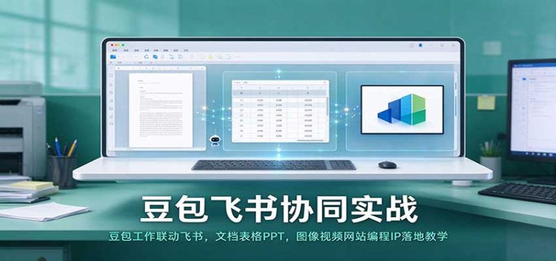豆包飞书协同实战:豆包工作联动飞书,文档表格PPT,图像视频网站编程IP落地教学-初遇资源网