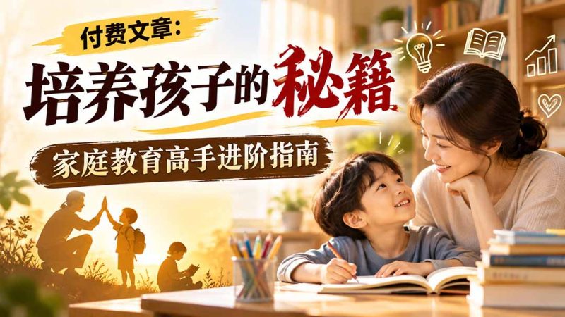 付费文章：培养孩子的秘籍，家庭教育高手进阶指南-初遇资源网