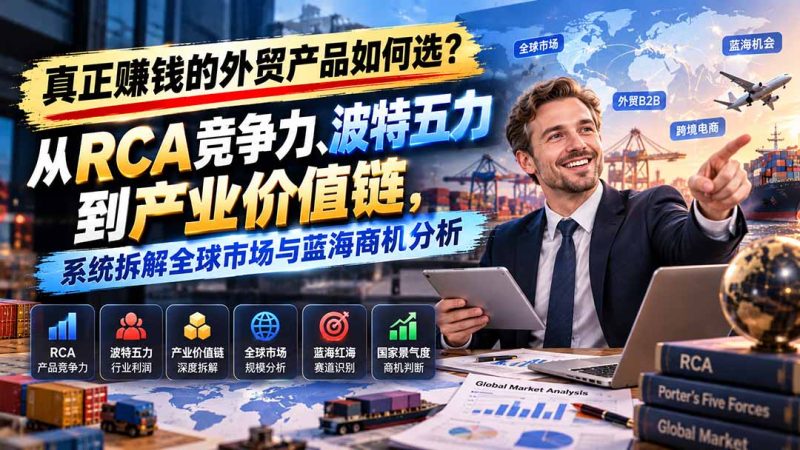 真正赚钱的外贸B2B产品如何选?从RCA竞争力、波特五力到产业价值链,系统拆解全球市场与蓝海商机分析-初遇资源网