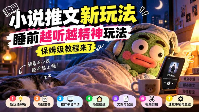 小说推文新玩法,睡前越听越精神玩法,保姆级教程来了-初遇资源网