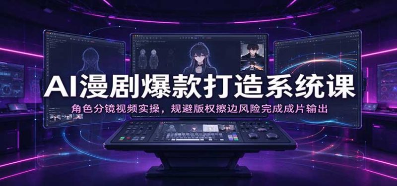 AI漫剧爆款打造系统课：角色分镜视频实操，规避版权擦边风险完成成片输出-初遇资源网