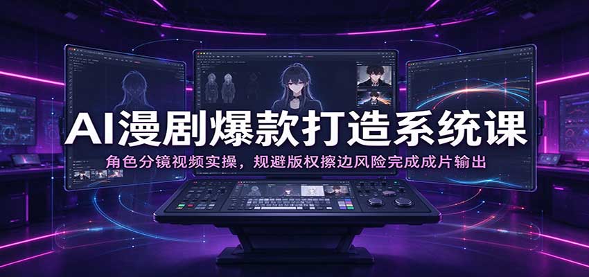 AI漫剧爆款打造系统课：角色分镜视频实操，规避版权擦边风险完成成片输出 - 福缘网