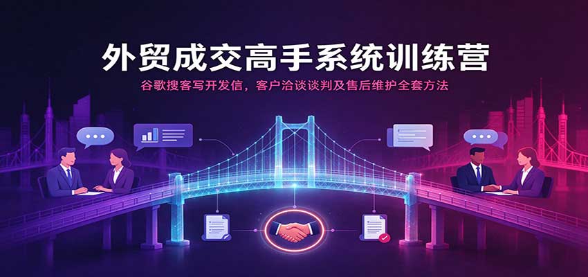 外贸成交高手系统训练营：谷歌搜客写开发信，客户洽谈谈判及售后维护全套方法 - 福缘网