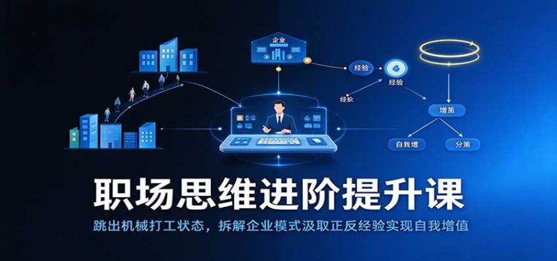 职场思维进阶提升：跳出机械打工状态，拆解企业模式汲取正反经验实现自我增值-初遇资源网