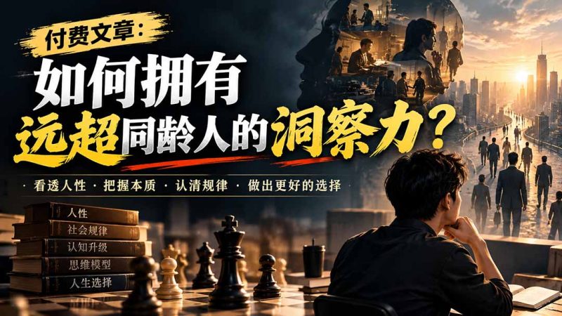 付费文章：如何拥有远超同龄人的洞察力？-初遇资源网