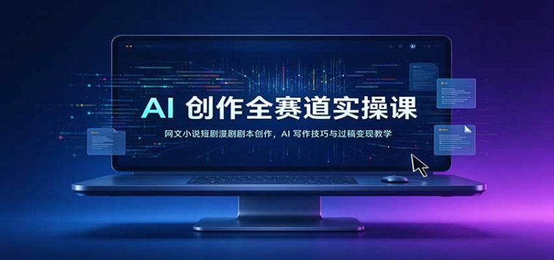 AI创作全赛道实操课:网文小说短剧漫剧剧本创作,AI写作技巧与过稿变现教学-初遇资源网