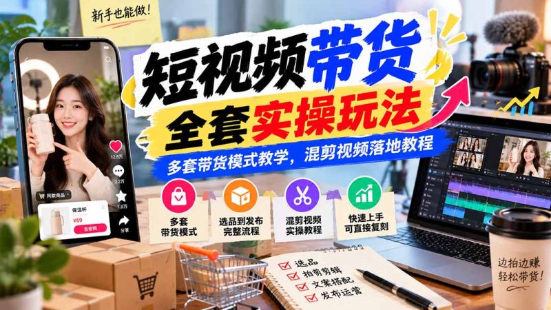 【无水印】短视频带货全套实操玩法,多套带货模式教学,混剪视频落地教程-初遇资源网