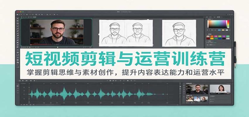 短视频剪辑与运营训练营:掌握剪辑思维与素材创作,提升内容表达能力和运营水平-初遇资源网