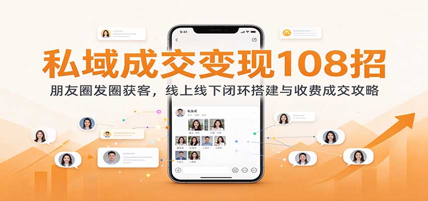 【福缘网创】私域成交变现108招：朋友圈发圈获客，线上线下闭环搭建与收费成交攻略 - 初遇资源网