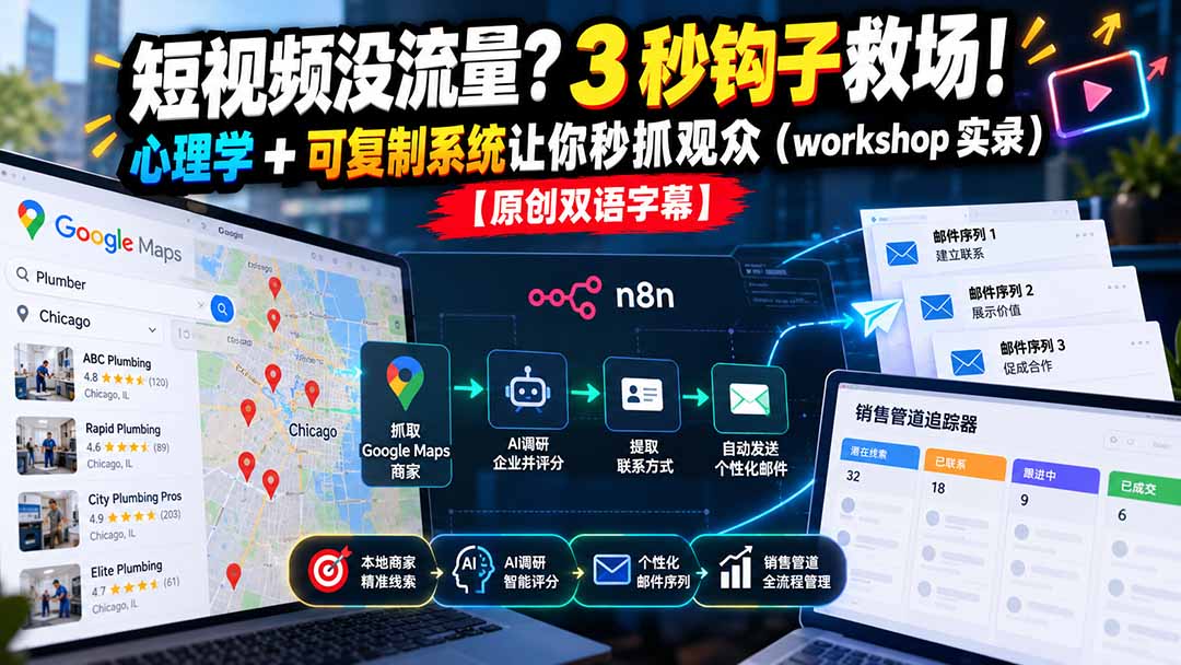 短视频没流量？3 秒钩子救场！心理学 + 可复制系统让你秒抓观众（workshop 实录）【原创双语字幕】 - 中创网