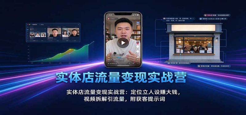 实体店流量变现实战营：定位立人设赚大钱，视频拆解引流量，附获客提示词-初遇资源网