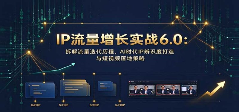 IP流量增长实战6.0:拆解流量迭代历程,AI时代IP辨识度打造与短视频落地策略-初遇资源网