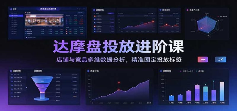 达摩盘投放进阶课：店铺与竞品多维数据分析，精准圈定投放标签-初遇资源网