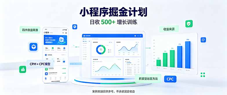 一部手机日入500+，微信小程序掘金计划，四种收入来源，长期稳定可靠 - 中创网